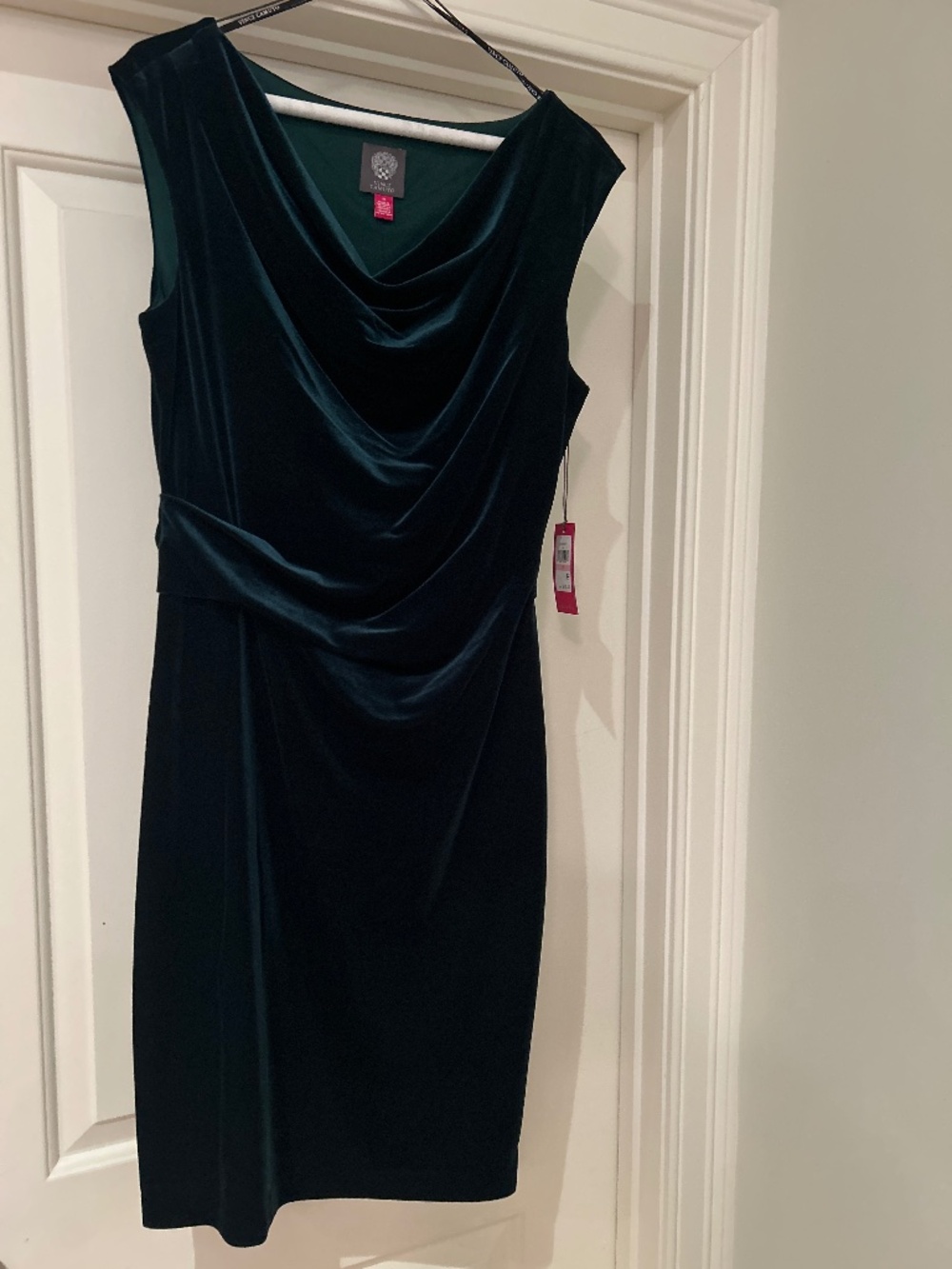 Vince Camaro velvet drape neck dress